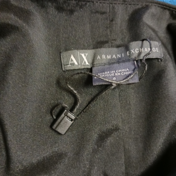 NEW Armani Exchange black mini skirt side ruched mini skirt 8 - Picture 5 of 5